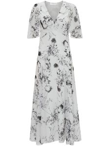 Victoria Beckham floral-print plissé dress - Blanc