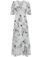 Victoria Beckham floral-print plissé dress - Blanc - thumbnail