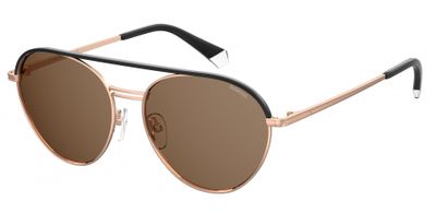 Polaroid zonnebril 2107/S/X heren cat. 3 ovaal RVS koper/brons Polaroid zonnebril 2107/S/X heren cat. 3 ovaal RVS koper/brons