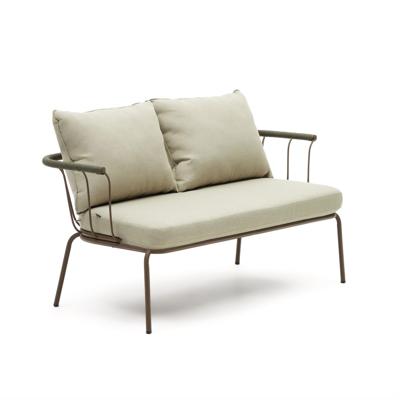 Kave Home 2-zits Loungebank 'Salguer' Gevlochten touw en staal, kleur Beige