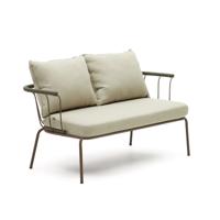 Kave Home 2-zits Loungebank 'Salguer' Gevlochten touw en staal, kleur Beige