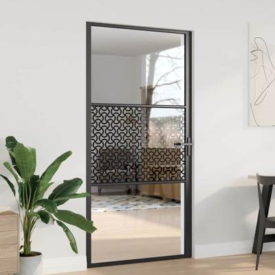 Binnen Deur Zwart 102.5 x 201.5 cm Verstevigd glas, Aluminium