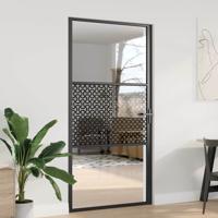Binnen Deur Zwart 102.5 x 201.5 cm Verstevigd glas, Aluminium