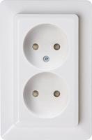 Enzo Kopp hk02 wit inbouw stopcontact dubbel