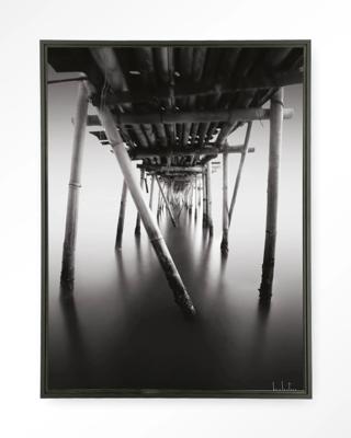 Urban Cotton Wandkleed 'Underworld' 145 x 190cm in Floating Frame - black