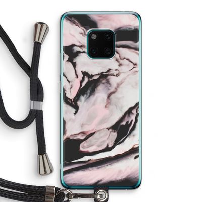 Roze stroom: Huawei Mate 20 Pro Transparant Hoesje met koord