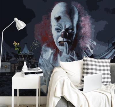 Fotowand Horrorfilm enge clown fotobehang