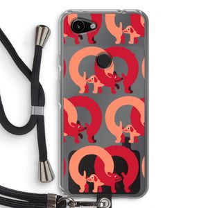 Dogs: Pixel 3a Transparant Hoesje met koord