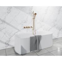 Fortifura Nebbio Badcombinatie-set - thermostaatkraan - inbouwdeel - glijstang - gladde doucheslang - ronde handdouche - uitbreiding inbouwdeel - uitloop - geborsteld messing SW1183064 SW1111526 SW706209 SW496814 SW1183076 SW