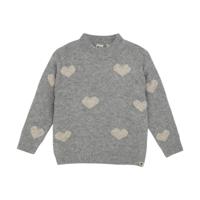 Daily7 winter sweater meisjes - grijs - hart/gebreid