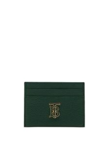 Burberry porte-cartes en cuir grainé à plaque logo - Vert