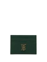 Burberry porte-cartes en cuir grainé à plaque logo - Vert