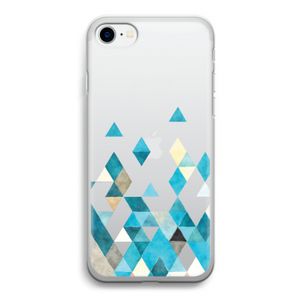 Gekleurde driehoekjes blauw: iPhone SE 2020 Transparant Hoesje