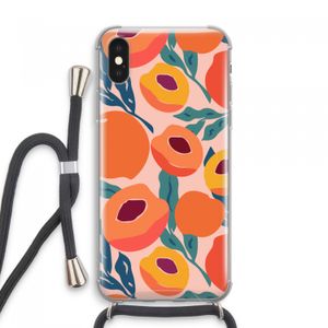 Perzik: iPhone XS Max Transparant Hoesje met koord