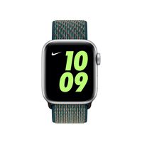 Apple origineel Nike Sport Loop Apple Watch 38mm / 40mm / 41mm Hyper Crismon / Neptune Green - MXN22ZM/A - thumbnail