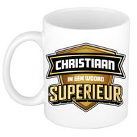 Naam mok Christiaan - wit - Superieur - keramiek - 300 ml - cadeau collega beker