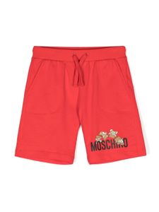 Moschino Kids short en coton à logo Teddy Bear - Rouge