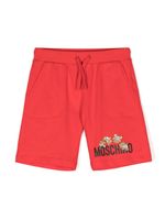 Moschino Kids short en coton à logo Teddy Bear - Rouge - thumbnail