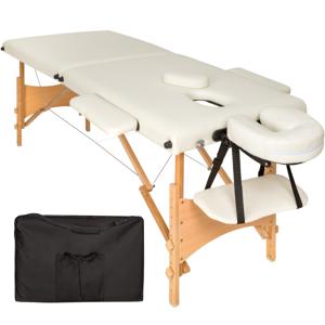 2 zones mobiele massagetafel beige - 5cm + draagtas - 401462