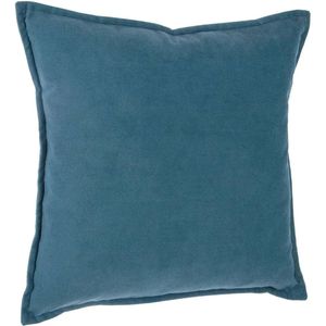 Bank/sierkussens huiskamer Sophia - 45 x 45 cm - blauw - polyester - met rits