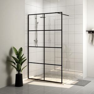 VidaXL Inloopdouchewand 90x195 cm esg-glas transparant en zwart