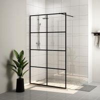 VidaXL Inloopdouchewand 90x195 cm esg-glas transparant en zwart