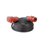 5 meter CEE verlengkabel 16A 5-polig 2,5mm² 400V zwart IP44 Mennekes PowerTop Xtra contacten