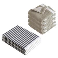 Byrklund Keuken- en Theedoeken set Dry Dishes & Dry Hands Zand - 8 delig