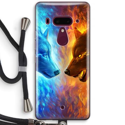Fire & Ice: HTC U12+ Transparant Hoesje met koord