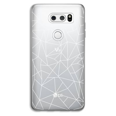 Geometrische lijnen wit: LG V30 Transparant Hoesje