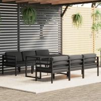 7-delige Loungeset met kussens aluminium antracietkleurig