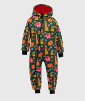 Waterproof Softshell Overall Comfy Animals Drawings Green Jumpsuit - thumbnail