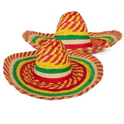 Mexicaanse Sombrero hoed voor heren - 2x - carnaval/verkleed accessoires - multi kleuren