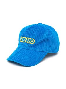 Kenzo Kids casquette en velours côtelé à patch logo - Bleu