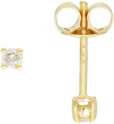 Glow 206.2010.00 Oorknoppen Solitair geelgoud-diamant 2 x 0,06 crt 2 x 2 mm