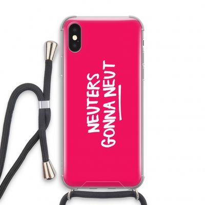 Neuters (roze): iPhone X Transparant Hoesje met koord