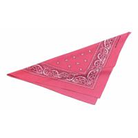 Boeren of cowboy zakdoek bandana - roze - geruit - 54 x 53 cm - Carnaval verkleed accessiores