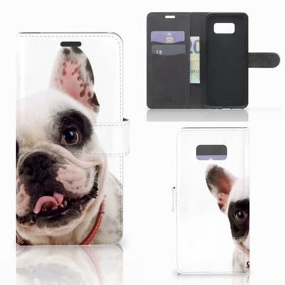 Samsung Galaxy S8 Plus | Telefoonhoesje | Met pasjeshouder | Franse Bulldog