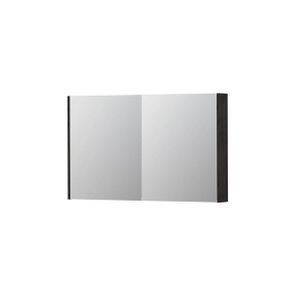 INK SPK2 Spiegelkast - 120x14x74cm - 2 deuren - dubbelzijdige Spiegel - schakelaar en stopcontact - MFC Houtskool eiken 1105365