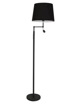 Staande zwarte vloerlamp met LED leeslamp &apos;Orlando&apos; By Rydens E27 fitting modern 157cm
