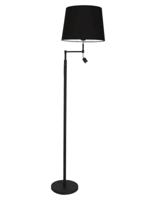 Staande zwarte vloerlamp met LED leeslamp &apos;Orlando&apos; By Rydens E27 fitting modern 157cm
