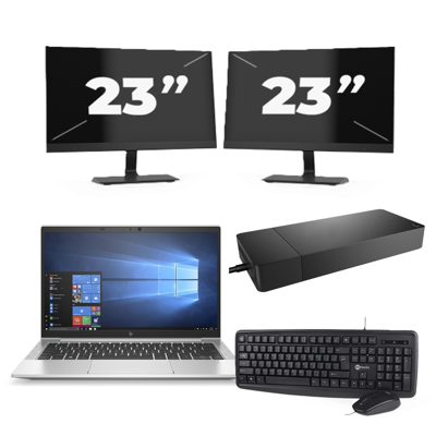 HP EliteBook 830 G7 - Intel Core i7-10e Generatie - 13 inch - 16GB RAM - 256GB SSD - Windows 11 + 2x 23 inch Monitor HP EliteBook 830 G7 - Intel Core i7-10e Generatie - 13 inch - 16GB RAM - 256GB SSD - Windows 11 + 2x 23 inch Monitor