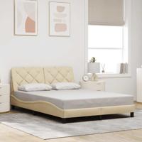Bedframe zonder matras stof crèmekleurig 140x200 cm