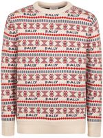 Bally pull en laine à motif intarsia - Tons neutres