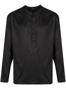 TOM FORD chemise en lin à col boutonné - Noir