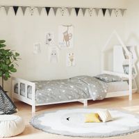 Kinderbedframe 90x200 cm massief grenenhout wit