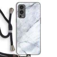 Witte marmer: OnePlus Nord 2 5G Transparant Hoesje met koord