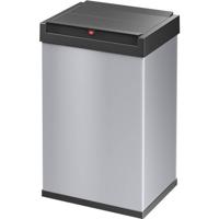 Hailo Big-Box Swing L 8401210 Afvalbak 35 l Plaatstaal (b x h x d) 339 x 545 x 260 mm Zilver, Zwart Met zelfsluitende zwenkdeksel 1 stuk(s)