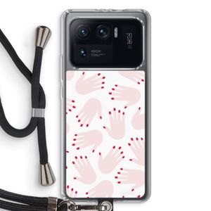 Hands pink: Xiaomi Mi 11 Ultra Transparant Hoesje met koord