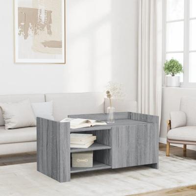 Salontafel 100x50x50 cm bewerkt hout grijs sonoma eikenkleur